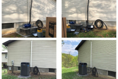 Before and after pictures of an installation of a Trane 18XLI series air conditioning unit in Ridgeley, WV. This customer was able to get a 12 year compressor warranty with this system!
